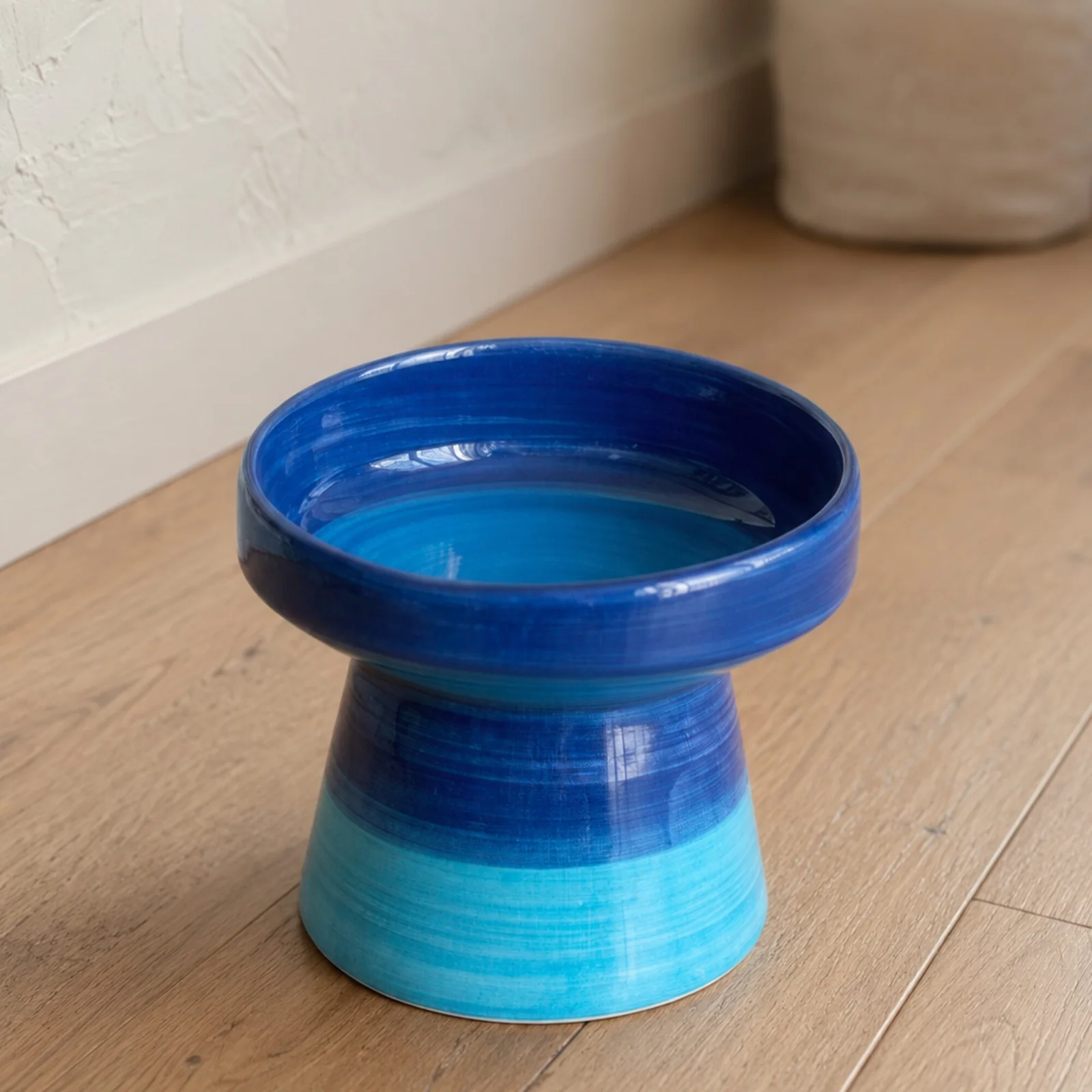 Colorful Moon Blue Ceramic Pet Bowl