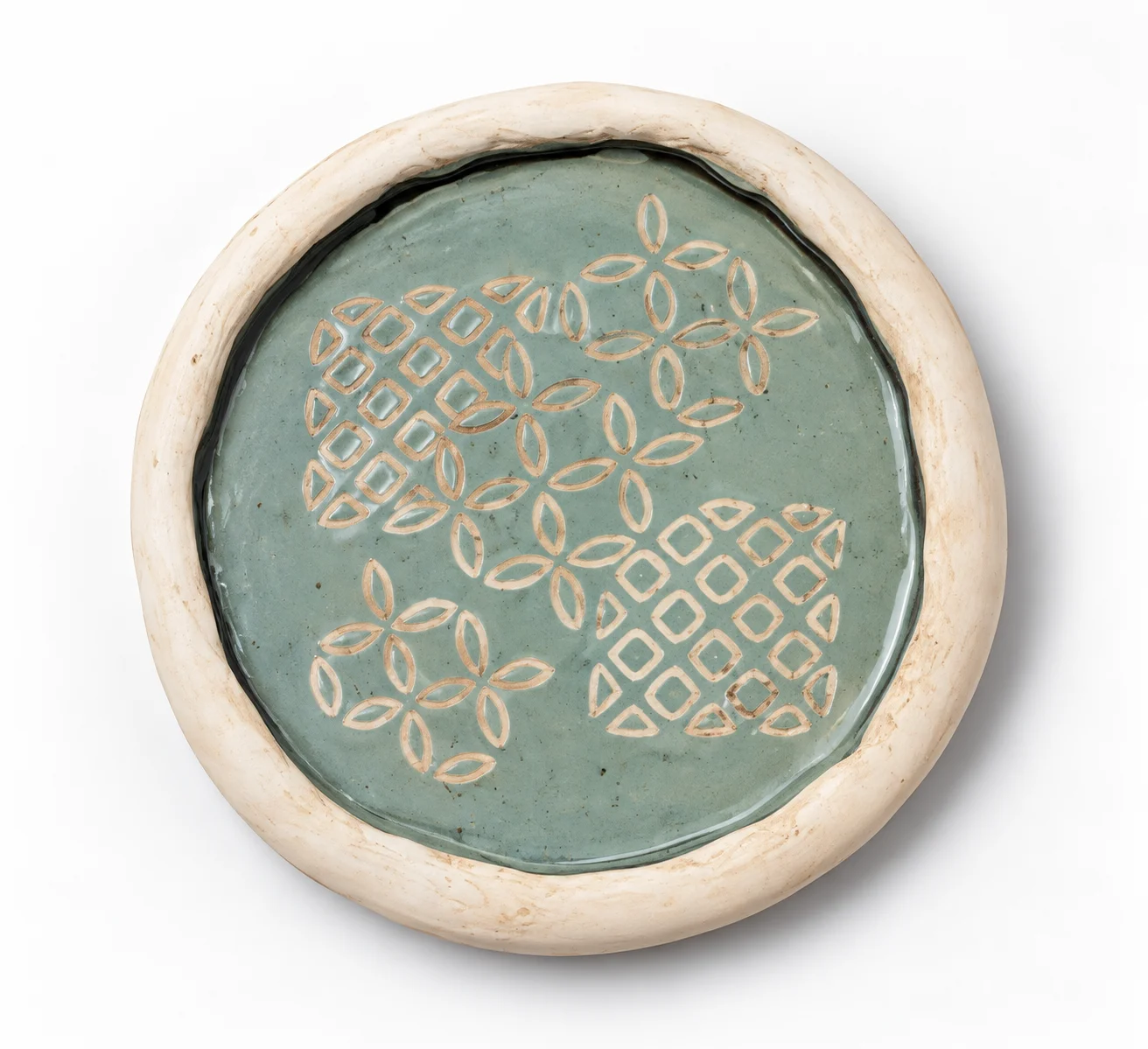 Sage Botanical Etched Plate