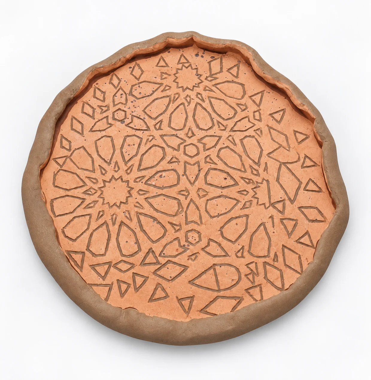 Terracotta Geometry Plate