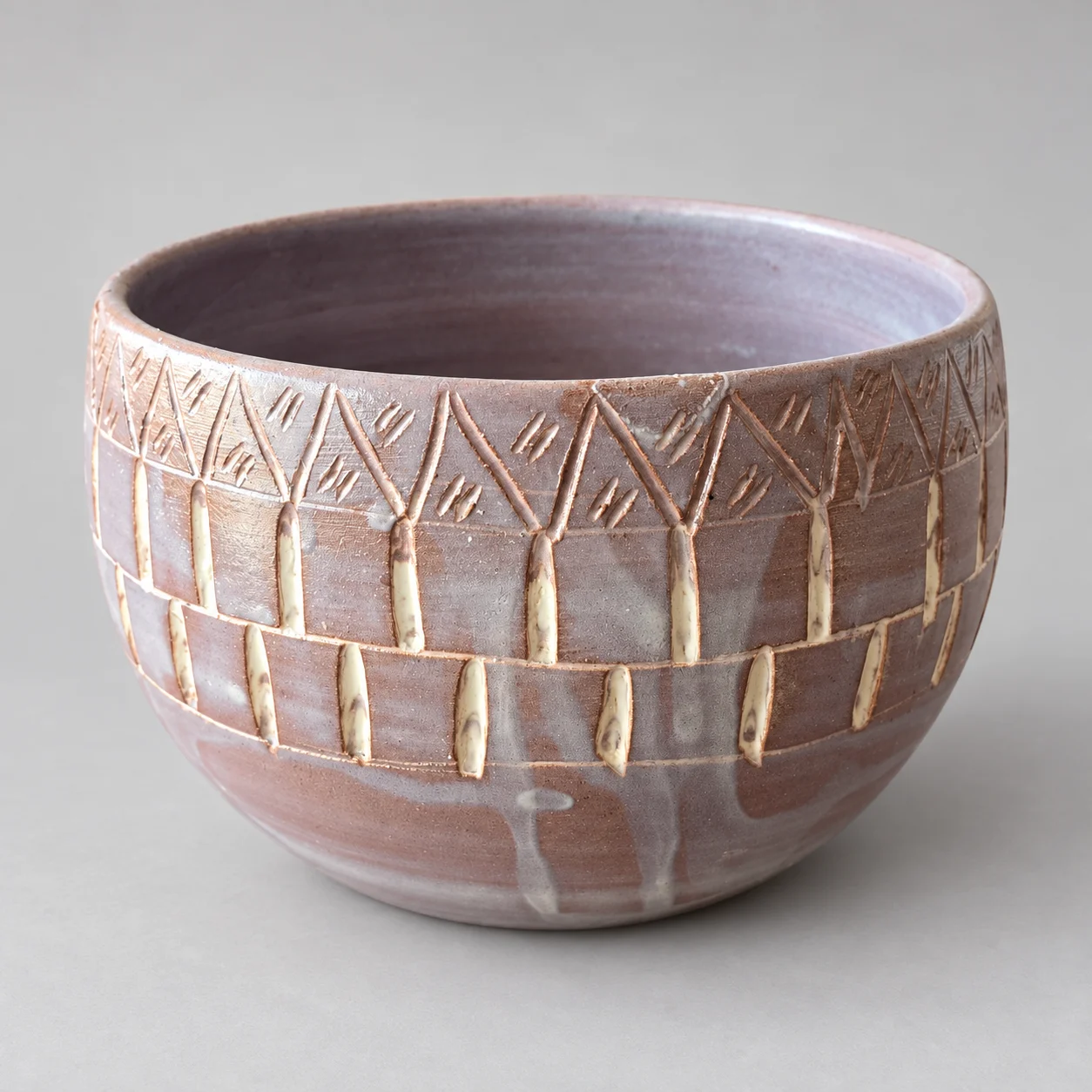 Mauve Geometry Bowl